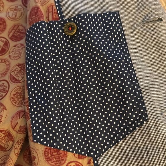 Ted Baker London NWT Washed Cotton Blazer in Navy Micro Houndstooth. Size small. - Picture 11 of 14